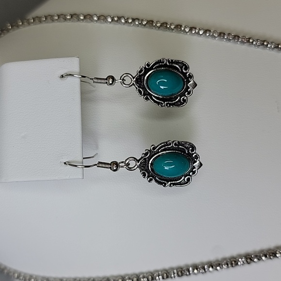 Bohemian Jewelry Set Fashion Faux Turquoise Earrings Bracelet Necklace Boho - Picture 6 of 9